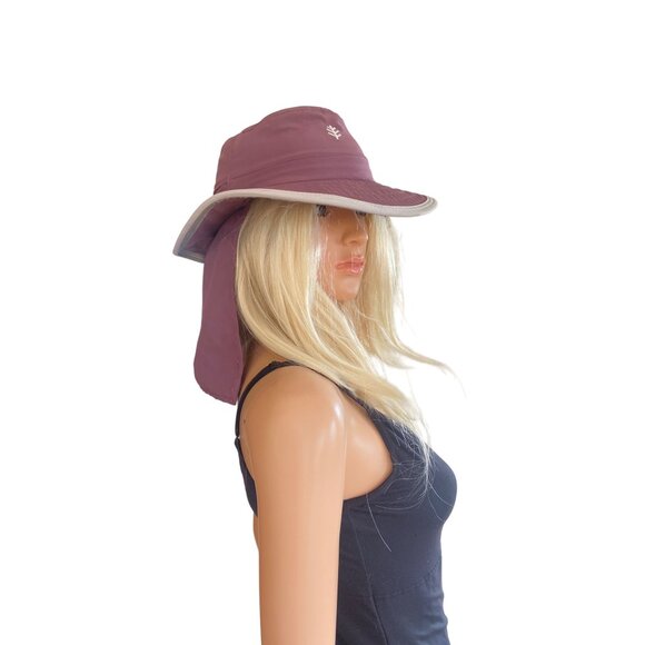 Coolibar UV 50+ Sun Protection Convertible Boating Hat KIDS Girls S/M Purple - Picture 3 of 9